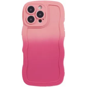 Coque arrière en silicone Phonesta Wavy Gradient pour Apple iPhone 16 Pro - Rose