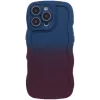 Coque arrière en silicone Phonesta Wavy Gradient pour Apple iPhone 16 Pro Max - Bleu foncé/Violet foncé