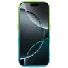 Coque arrière en silicone Phonesta Wavy Gradient pour Apple iPhone 16 Pro Max - Vert/Bleu 3