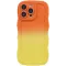 Coque arrière en silicone Phonesta Wavy Gradient pour Apple iPhone 16 Pro Max - Orange/Jaune
