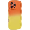 Coque arrière en silicone Phonesta Wavy Gradient pour Apple iPhone 16 Pro Max - Orange/Jaune 2