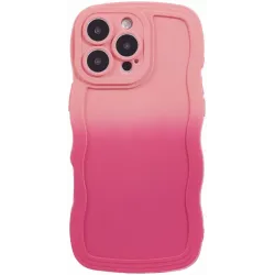 Coque arrière en silicone Phonesta Wavy Gradient pour Apple iPhone 16 Pro Max - Rose
