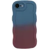 Coque arrière en silicone Phonesta Wavy Gradient pour Apple iPhone 17e/16e - Bleu foncé/Violet foncé