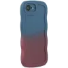 Coque arrière en silicone Phonesta Wavy Gradient pour Apple iPhone 17e/16e - Bleu foncé/Violet foncé 2