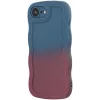 Coque arrière en silicone Phonesta Wavy Gradient pour Apple iPhone 17e/16e - Bleu foncé/Violet foncé 4