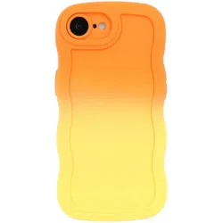 Coque arrière en silicone Phonesta Wavy Gradient pour Apple iPhone 17e/16e - Orange/Jaune