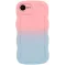 Coque arrière en silicone Phonesta Wavy Gradient pour Apple iPhone 17e/16e - Rose/Bleu