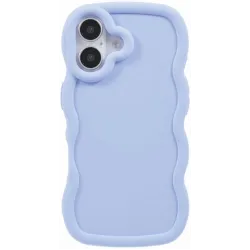 Coque arrière en silicone Phonesta Wavy pour Apple iPhone 16 - Violet