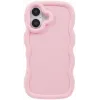 Coque arrière en silicone Phonesta Wavy pour Apple iPhone 16 - Rose