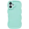 Coque arrière en silicone Phonesta Wavy pour Apple iPhone 16 Plus - Vert menthe