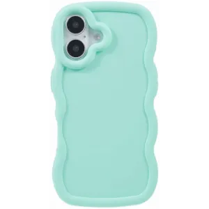 Coque arrière en silicone Phonesta Wavy pour Apple iPhone 16 Plus - Vert menthe