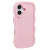 Coque arrière en silicone Phonesta Wavy pour Apple iPhone 16 Plus - Rose 2