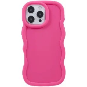 Coque arrière en silicone Phonesta Wavy pour Apple iPhone 16 Pro - Hot Pink