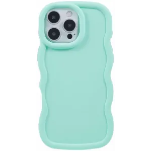 Coque arrière en silicone Phonesta Wavy pour Apple iPhone 16 Pro - Vert menthe