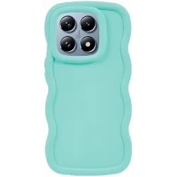 Coque arrière en silicone Phonesta Wavy pour Xiaomi 14T Pro - Vert menthe