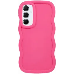 Coque arrière en silicone Phonesta Wavy pour Samsung Galaxy S25/S24 - Hot Pink