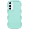 Coque arrière en silicone Phonesta Wavy pour Samsung Galaxy S25/S24 - Vert menthe