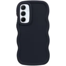 Coque arrière en silicone Phonesta Wavy pour Samsung Galaxy S25 Plus/S24 Plus - Noir