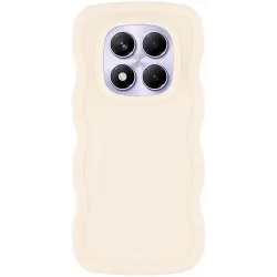 Coque arrière en silicone Phonesta Wavy pour Xiaomi Redmi Note 14 Pro 4G - Beige