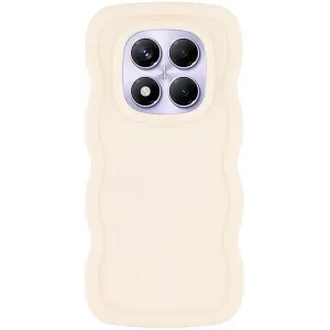 Coque arrière en silicone Phonesta Wavy pour Xiaomi Redmi Note 14 Pro 4G - Beige