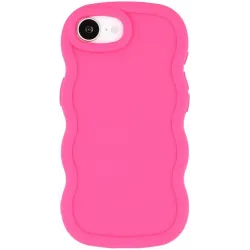 Coque arrière en silicone Phonesta Wavy pour Apple iPhone 17e/16e - Hot Pink