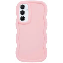 Coque arrière en silicone Phonesta Wavy pour Samsung Galaxy A35 - Rose