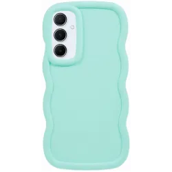 Coque arrière en silicone Phonesta Wavy pour Samsung Galaxy A55 - Vert menthe