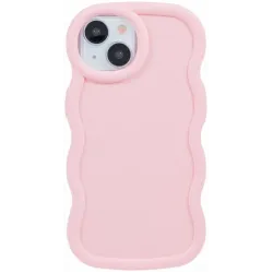 Coque arrière en silicone Phonesta Wavy pour Apple iPhone 15 - Rose