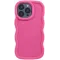 Coque arrière en silicone Phonesta Wavy pour Apple iPhone 15 Pro - Hot Pink
