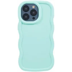 Coque arrière en silicone Phonesta Wavy pour Apple iPhone 15 Pro - Vert menthe