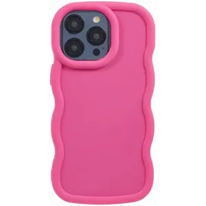 Coque arrière en silicone Phonesta Wavy pour Apple iPhone 15 Pro Max - Hot Pink