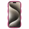 Coque arrière en silicone Phonesta Wavy pour Apple iPhone 15 Pro Max - Hot Pink 2