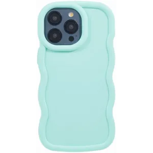 Coque arrière en silicone Phonesta Wavy pour Apple iPhone 15 Pro Max - Vert menthe