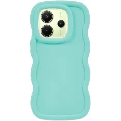 Coque arrière en silicone Phonesta Wavy pour Xiaomi Redmi Note 14 4G - Vert menthe