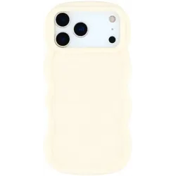 Coque arrière en silicone Phonesta Wavy pour Apple iPhone 17 Pro - Beige