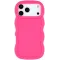 Coque arrière en silicone Phonesta Wavy pour Apple iPhone 17 Pro - Hot Pink