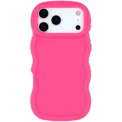 Coque arrière en silicone Phonesta Wavy pour Apple iPhone 17 Pro Max - Hot Pink