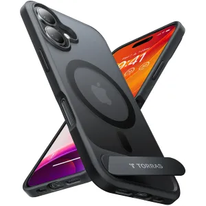 Coque arrière Torras Pstand avec MagSafe pour Apple iPhone 16 - Noir