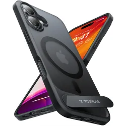 Coque arrière Torras Pstand avec MagSafe pour Apple iPhone 16 Plus - Noir