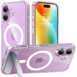 Coque arrière Torras Pstand avec MagSafe pour Apple iPhone 16 Plus - Transparent