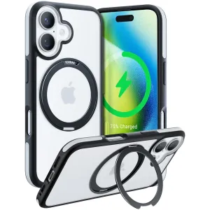 Coque arrière Torras Ostand R Fusion avec MagSafe pour Apple iPhone 16 Plus - Noir