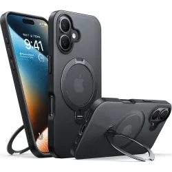 Coque arrière Torras Ostand Spin avec MagSafe pour Apple iPhone 16 Plus - Noir