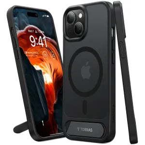 Coque arrière Torras Pstand avec MagSafe pour Apple iPhone 15 Plus - Noir