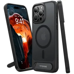 Coque arrière Torras Pstand avec MagSafe pour Apple iPhone 15 Pro Max - Noir