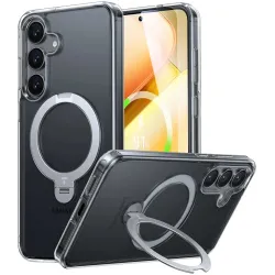 Coque arrière Torras Ostand Spin avec MagSafe pour Samsung Galaxy S25 Plus - Transparent