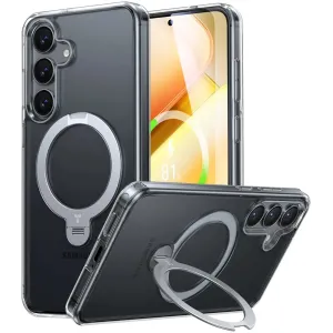 Coque arrière Torras Ostand Spin avec MagSafe pour Samsung Galaxy S25 Plus - Transparent