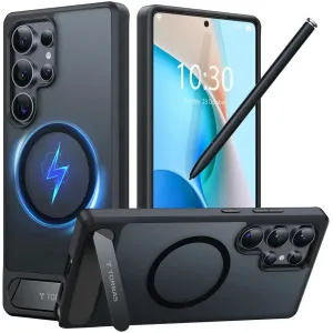 Coque arrière Torras Pstand avec MagSafe pour Samsung Galaxy S25 Ultra - Noir